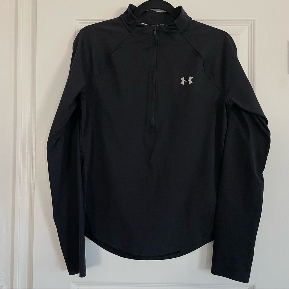 Under Armour Black Half-Zip Long Sleeve Running Pullover Jacker